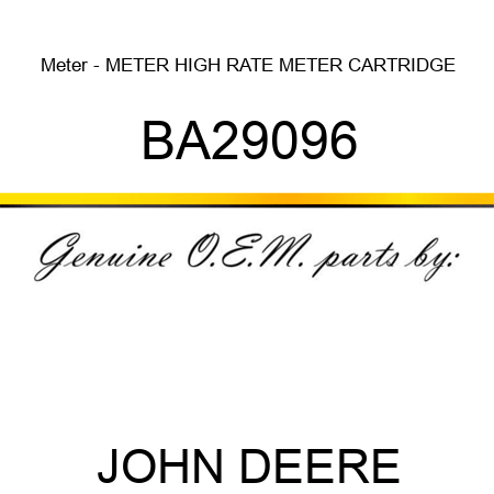 Meter - METER, HIGH RATE METER CARTRIDGE BA29096