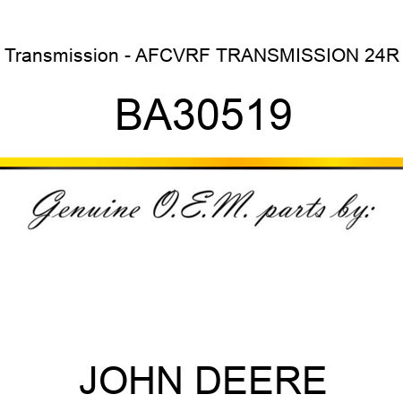 Transmission - AFC,VRF TRANSMISSION 24R BA30519