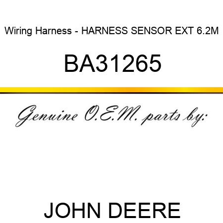 Wiring Harness - HARNESS, SENSOR EXT, 6.2M BA31265