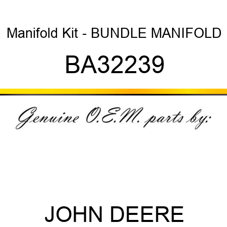 Manifold Kit - BUNDLE, MANIFOLD BA32239