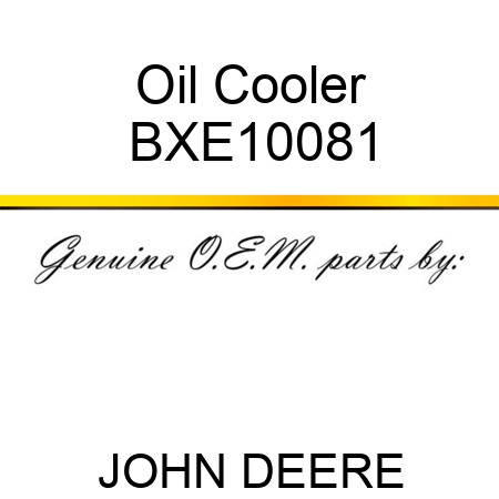 Oil Cooler BXE10081