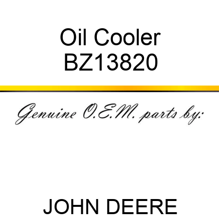 Oil Cooler BZ13820