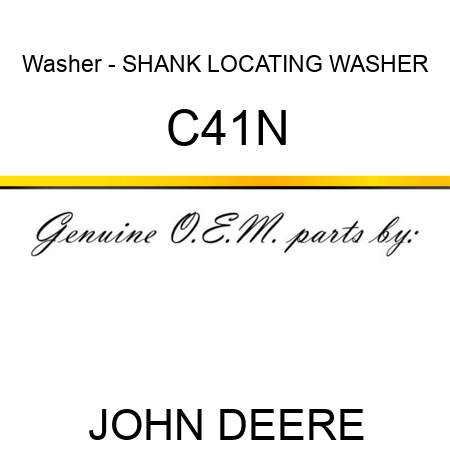 Washer - SHANK LOCATING WASHER C41N