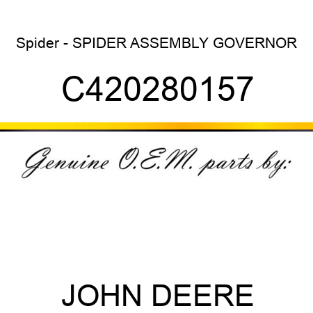 Spider - SPIDER, ASSEMBLY GOVERNOR C420280157