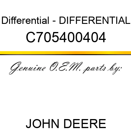 Differential - DIFFERENTIAL C705400404