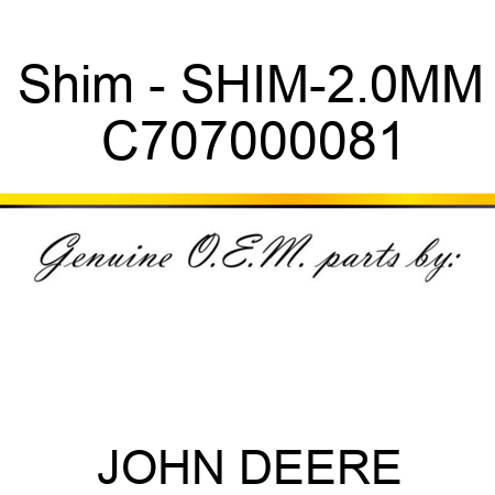 Shim - SHIM-2.0MM C707000081