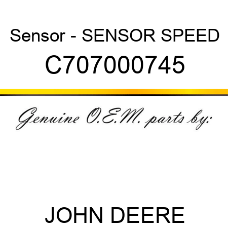Sensor - SENSOR, SPEED C707000745