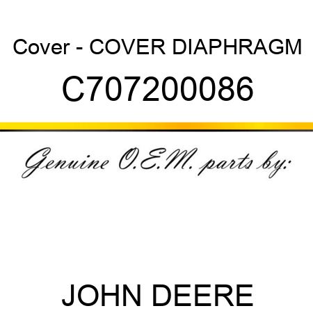 Cover - COVER, DIAPHRAGM C707200086