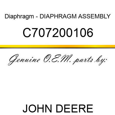 Diaphragm - DIAPHRAGM ASSEMBLY C707200106