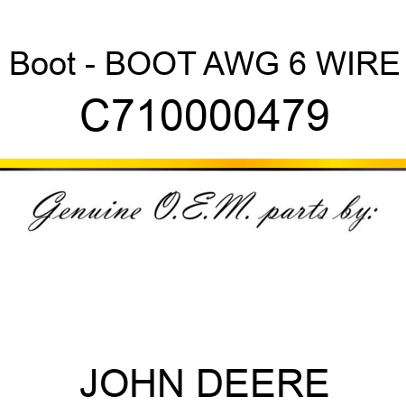 Boot - BOOT, AWG 6 WIRE C710000479