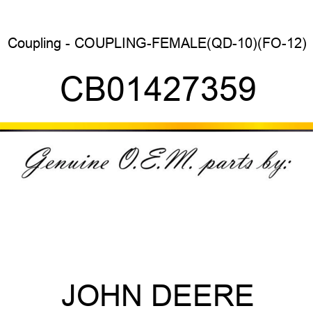Coupling - COUPLING-FEMALE(QD-10)(FO-12) CB01427359