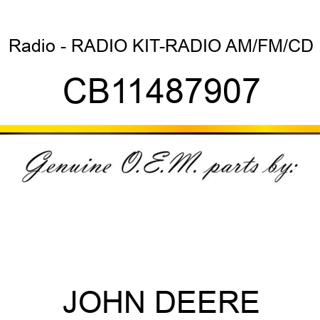 Radio - RADIO, KIT-RADIO AM/FM/CD CB11487907