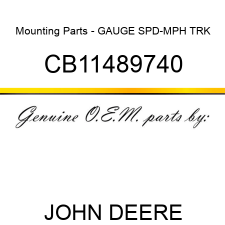 Mounting Parts - GAUGE SPD-MPH TRK CB11489740