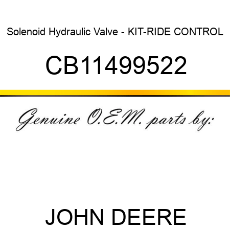 Solenoid Hydraulic Valve - KIT-RIDE CONTROL CB11499522