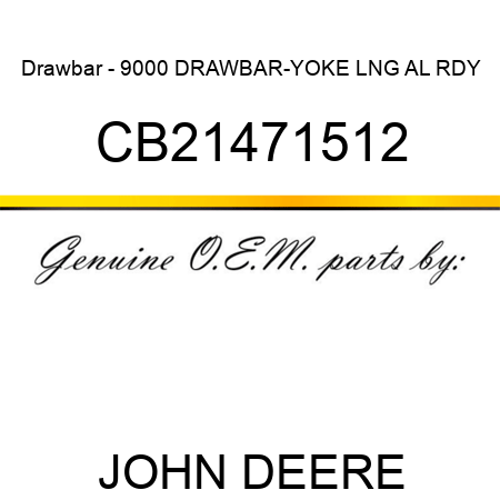 Drawbar - 9000 DRAWBAR-YOKE LNG AL RDY CB21471512