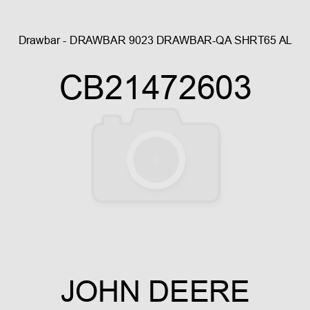 Drawbar - DRAWBAR, 9023 DRAWBAR-QA SHRT65 AL CB21472603