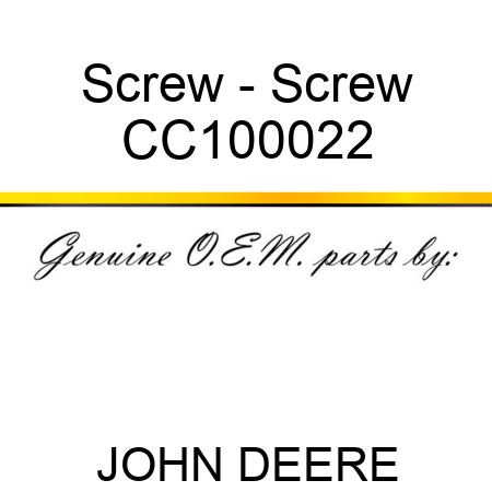 Screw - Screw CC100022