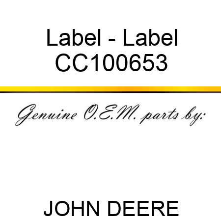 Label - Label CC100653