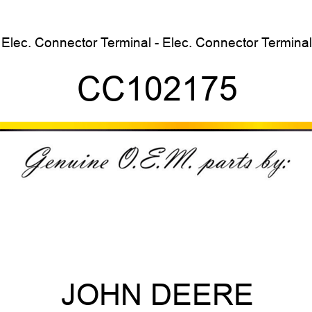Elec. Connector Terminal - Elec. Connector Terminal CC102175