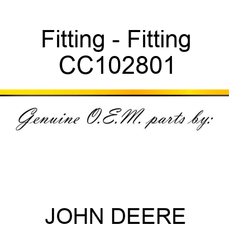 Fitting - Fitting CC102801