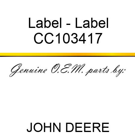 Label - Label CC103417