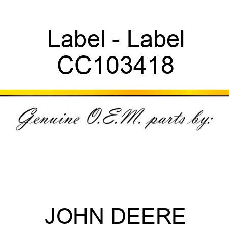 Label - Label CC103418