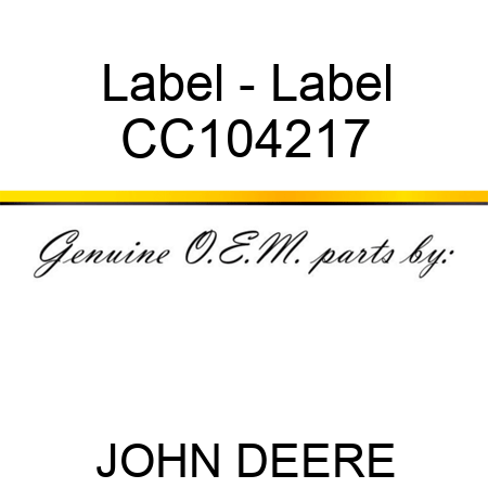 Label - Label CC104217