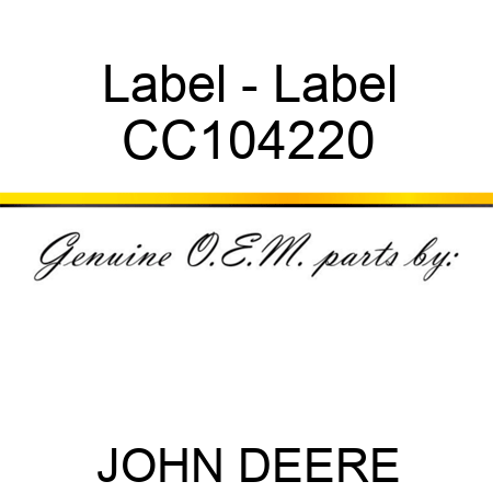 Label - Label CC104220