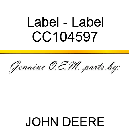 Label - Label CC104597