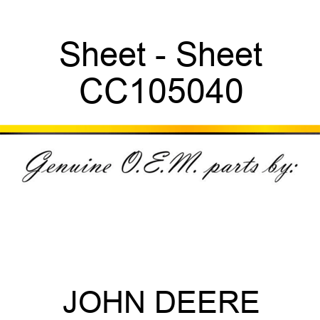 Sheet - Sheet CC105040