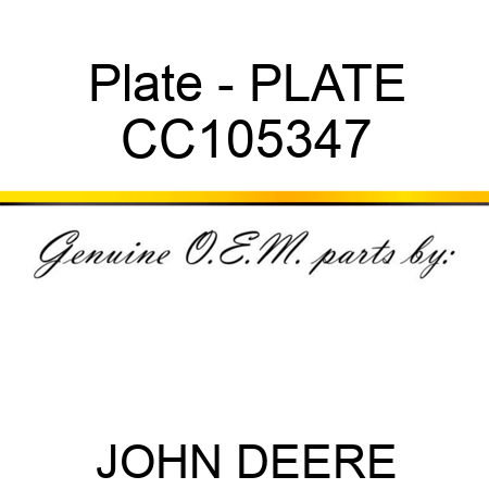 Plate - PLATE CC105347