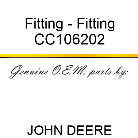 Fitting - Fitting CC106202