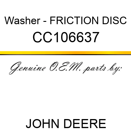 Washer - FRICTION DISC CC106637