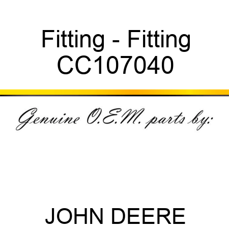 Fitting - Fitting CC107040