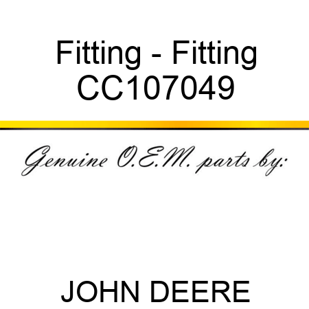 Fitting - Fitting CC107049