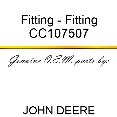 Fitting - Fitting CC107507
