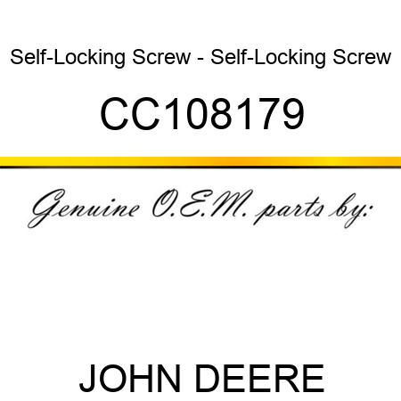 Self-Locking Screw - Self-Locking Screw CC108179