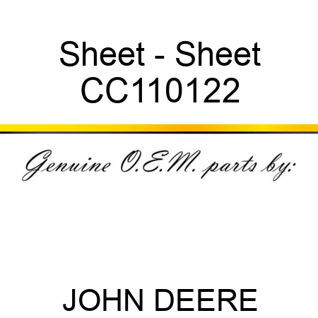 Sheet - Sheet CC110122
