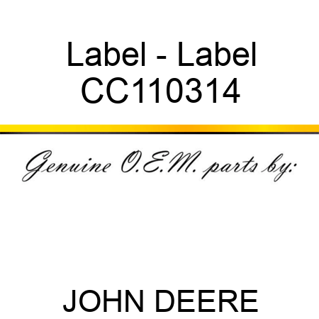 Label - Label CC110314