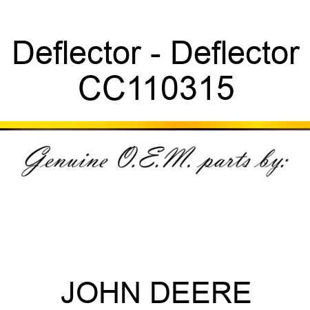 Deflector - Deflector CC110315