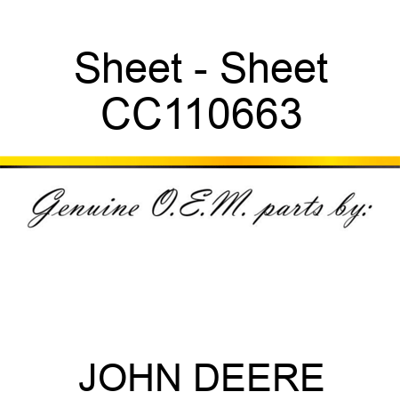 Sheet - Sheet CC110663
