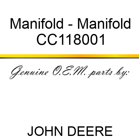 Manifold - Manifold CC118001