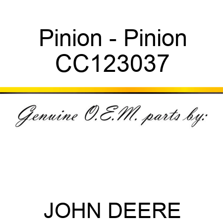 Pinion - Pinion CC123037