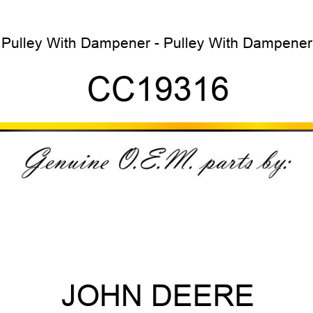 Pulley With Dampener - Pulley With Dampener CC19316