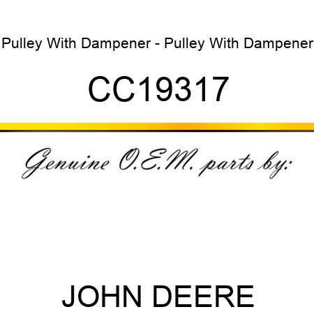 Pulley With Dampener - Pulley With Dampener CC19317