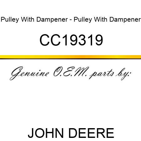 Pulley With Dampener - Pulley With Dampener CC19319