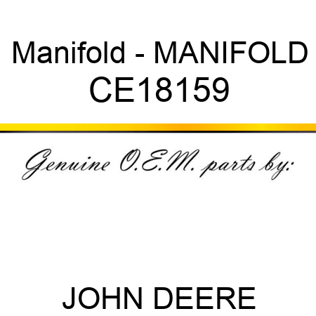 Manifold - MANIFOLD CE18159