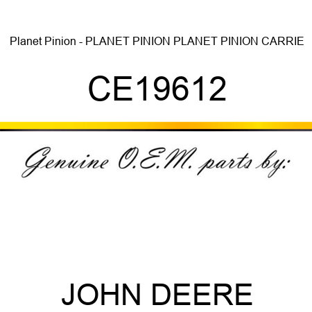 Planet Pinion - PLANET PINION, PLANET PINION CARRIE CE19612