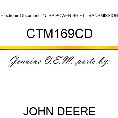 Electronic Document - 15 SP POWER SHIFT TRANSMISSION CTM169CD