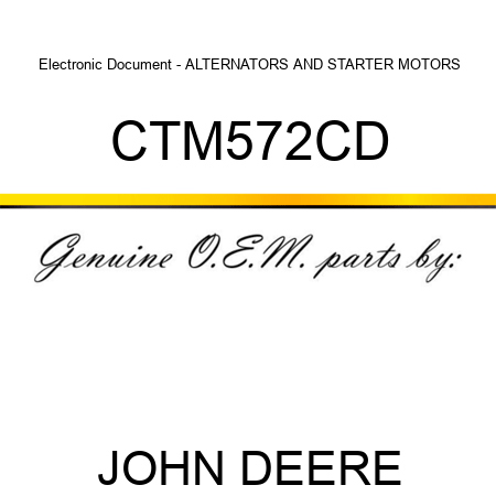 Electronic Document - ALTERNATORS AND STARTER MOTORS CTM572CD